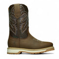 Bota de Trabajo Con Casco de Acero Bordada Estilo Rodeo