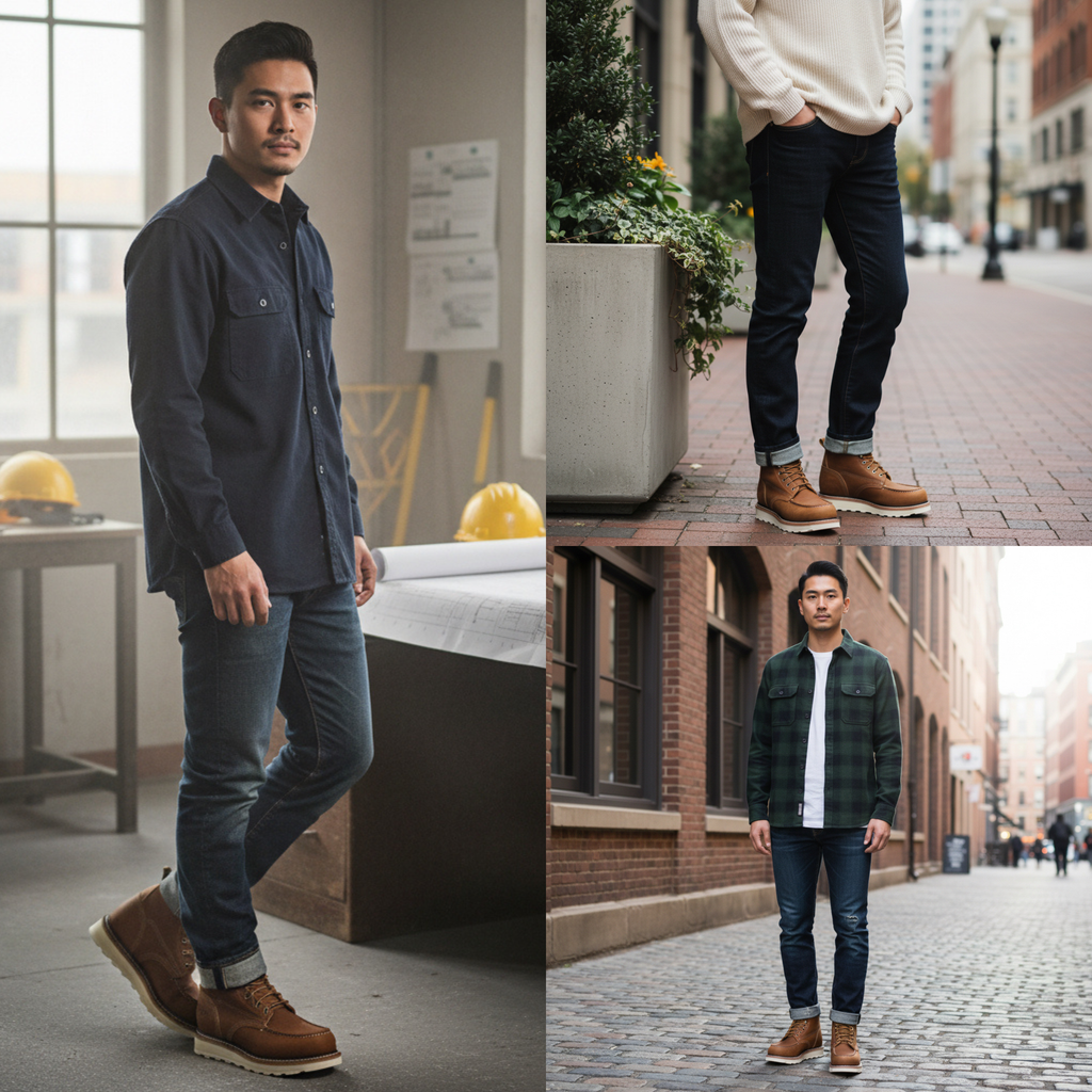 Bota de Trabajo Estilo Casual Con Suela Acojinada