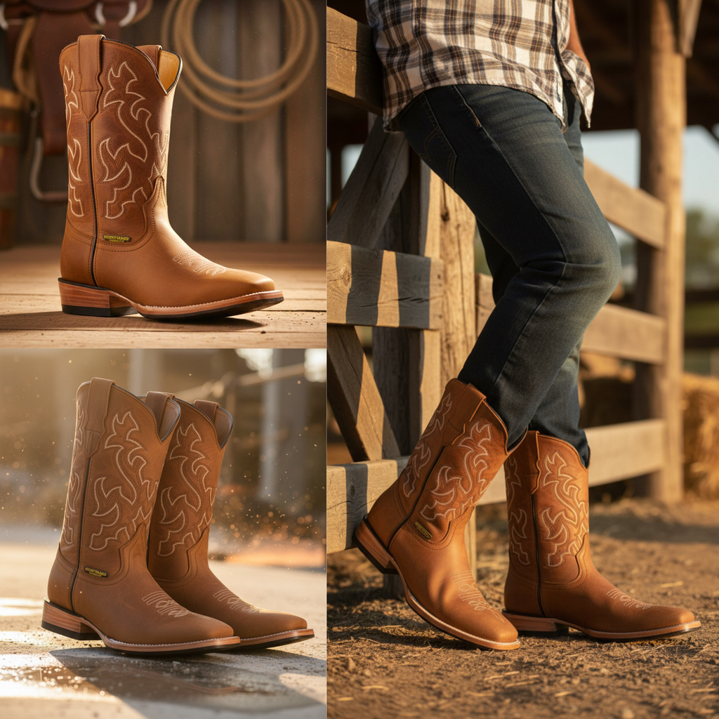 Bota Vaquera Con Suela De Vaqueta En Piel Crazy